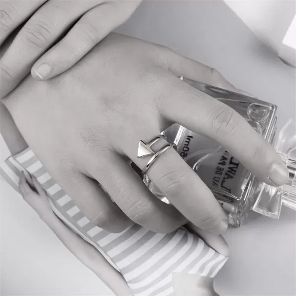 Love Arrow Open Adjustable Ring for Women Girls Stainless Steel Statement Stackable Silvery Polished Double Band Thumb Finger Rings Hypoallergenic Comfort Fit Size 78 Minimalist JewelryLove Arrow Open Adjustable Ring for Women Girls Stainless Steel Statement Stackable Silvery Polished Double Band Thumb Finger Rings Hypoallergenic Comfort Fit Size 78 Minimalist Jewelry