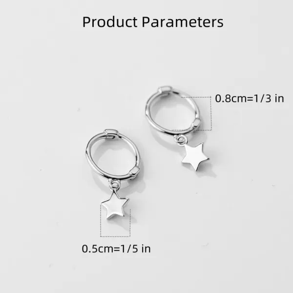 Mini Star Dangle Sterling Silver Small Hoop Earrings for Women Teen Girls Cartilage Sleeper Hoops Cute JewelryMini Star Dangle Sterling Silver Small Hoop Earrings for Women Teen Girls Cartilage Sleeper Hoops Cute Jewelry