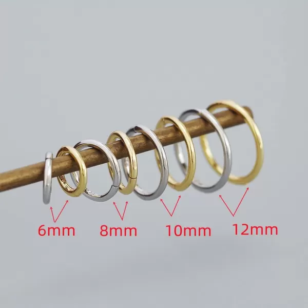 Minimalist Endless Small Hoop Earrings 925 Sterling Silver for Women Girls Hypoallergenic 14g Tiny Cartilage Huggie Hoops Helix Septum Nose Rings Daith Tragus Fashion Polished Body Piercing JewelrySilver 6mm