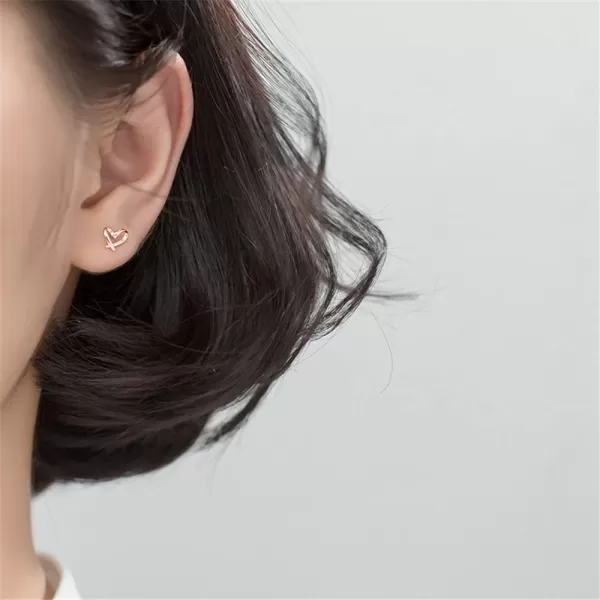 Minimalist Heart Sterling Silver Earrings for Women Girls Teens Charm Hollow Love Hearted Stud Tiny Small Cartilage Tragus Post Pin Hypoallergenic Pierced Ear Jewelry Birthday Valentines Day GiftsMinimalist Heart Sterling Silver Earrings for Women Girls Teens Charm Hollow Love Hearted Stud Tiny Small Cartilage Tragus Post Pin Hypoallergenic Pierced Ear Jewelry Birthday Valentines Day Gifts