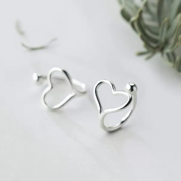 Minimalist Love Bead Cuff Open Hoop Clip on Earrings for Women Teen Girls Kids 925 Sterling Silver 18K White Gold Plated Small Heart Cute Cartilage Climber for Non Piercing Upper Ear Huggie GiftsMinimalist Love Bead Cuff Open Hoop Clip on Earrings for Women Teen Girls Kids 925 Sterling Silver 18K White Gold Plated Small Heart Cute Cartilage Climber for Non Piercing Upper Ear Huggie Gifts
