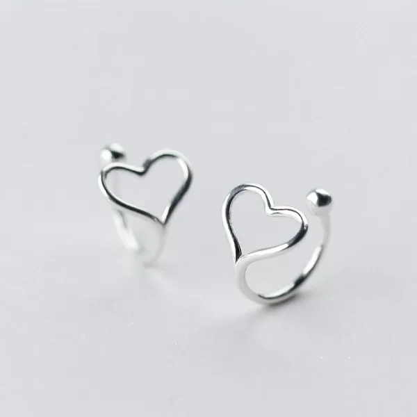 Minimalist Love Bead Cuff Open Hoop Clip on Earrings for Women Teen Girls Kids 925 Sterling Silver 18K White Gold Plated Small Heart Cute Cartilage Climber for Non Piercing Upper Ear Huggie GiftsMinimalist Love Bead Cuff Open Hoop Clip on Earrings for Women Teen Girls Kids 925 Sterling Silver 18K White Gold Plated Small Heart Cute Cartilage Climber for Non Piercing Upper Ear Huggie Gifts