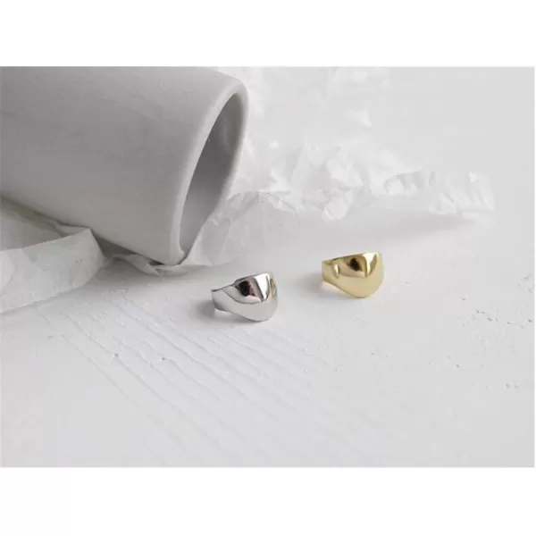 Minimalist Polished Ear Cuff Helix Cartilage Clip on Earring for Women Girls S925 Sterling Silver Small Hoop Wrap Earrings NonPierced Ear Adjustable Unisex JewelrySilver