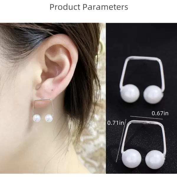 Pearl Rectangle Stud Earrings for Women Girls 925 Sterling Silver 6mm Shell Pearls Dangle Drop Similar Music Note Shaped Hypoallergenic Geometrical Birthday Wedding Jewelry Unique Gifts for Girl FriendPearl Rectangle Stud Earrings for Women Girls 925 Sterling Silver 6mm Shell Pearls Dangle Drop Similar Music Note Shaped Hypoallergenic Geometrical Birthday Wedding Jewelry Unique Gifts for Girl Friend