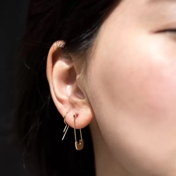 Punk Safety Pin Cartilage for Women Teen Girls Stainless Steel Minimalist Hoop Earrings Personalized Dangle Drop Fashion Hypoallergenic Jewelry Gifts 33mm GoldPunk Safety Pin Cartilage for Women Teen Girls Stainless Steel Minimalist Hoop Earrings Personalized Dangle Drop Fashion Hypoallergenic Jewelry Gifts 33mm Gold