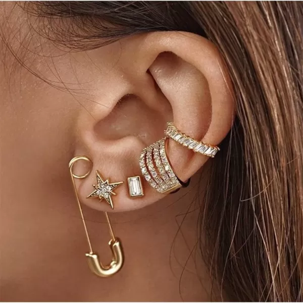 Punk Safety Pin Cartilage for Women Teen Girls Stainless Steel Minimalist Hoop Earrings Personalized Dangle Drop Fashion Hypoallergenic Jewelry Gifts 33mm GoldPunk Safety Pin Cartilage for Women Teen Girls Stainless Steel Minimalist Hoop Earrings Personalized Dangle Drop Fashion Hypoallergenic Jewelry Gifts 33mm Gold
