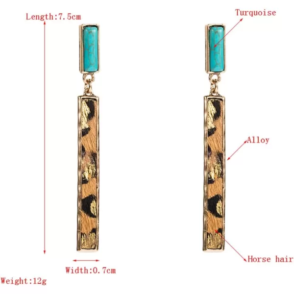 Rectangle Turquoise Dangle Earrings for Women Girls Hypoallergenic Gold Plated Long Charms Birthstone Leopard Print Faux Leather Drop Dangling Stud Retro Lightweight Birthday Holiday Party JewelryRectangle Turquoise Dangle Earrings for Women Girls Hypoallergenic Gold Plated Long Charms Birthstone Leopard Print Faux Leather Drop Dangling Stud Retro Lightweight Birthday Holiday Party Jewelry