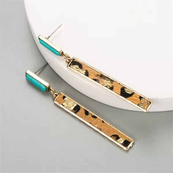 Rectangle Turquoise Dangle Earrings for Women Girls Hypoallergenic Gold Plated Long Charms Birthstone Leopard Print Faux Leather Drop Dangling Stud Retro Lightweight Birthday Holiday Party JewelryRectangle Turquoise Dangle Earrings for Women Girls Hypoallergenic Gold Plated Long Charms Birthstone Leopard Print Faux Leather Drop Dangling Stud Retro Lightweight Birthday Holiday Party Jewelry