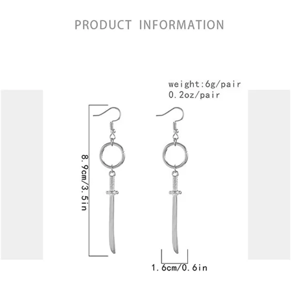 Retro Sword Earrings for Women Girls Men Oxidized Dagger Knift Dangle Drop Hook Stud Hypoallergenic Vintage Punk Jewelry Halloween Cosplay Birthday PartyRetro Sword Earrings for Women Girls Men Oxidized Dagger Knift Dangle Drop Hook Stud Hypoallergenic Vintage Punk Jewelry Halloween Cosplay Birthday Party
