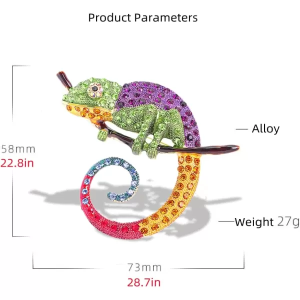 Rhinestone Chameleon Brooch Pin for Women Girls Fashion Exquisite Big Green Purple Colorful Crystal Animal Lizard Brooches Lapel Pins Dress Accessories Christmas Halloween Jewelry Unisex GiftRhinestone Chameleon Brooch Pin for Women Girls Fashion Exquisite Big Green Purple Colorful Crystal Animal Lizard Brooches Lapel Pins Dress Accessories Christmas Halloween Jewelry Unisex Gift