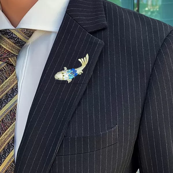 Rhinestone Fish Brooch Pin for Women Men Fashion Crystal Animal Brooches Lapel Pins Gold Tone Lucky Dress Accessories Jewelry Gift Box Wedding Birthday ChristmasRhinestone Fish Brooch Pin for Women Men Fashion Crystal Animal Brooches Lapel Pins Gold Tone Lucky Dress Accessories Jewelry Gift Box Wedding Birthday Christmas