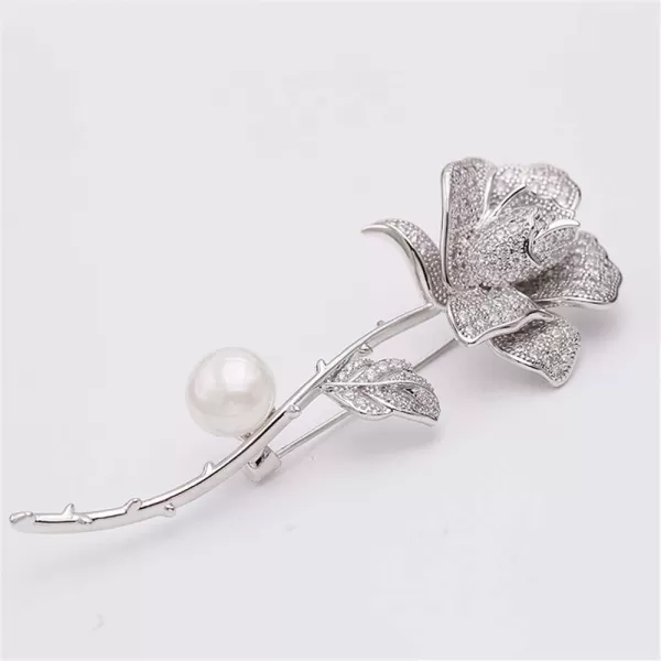 Rhinestone Flower Brooch Pin for Women Girls Fashion Dainty Crystal CZ Vintage Imitation Pearl Brooch Lapel Pin Dress Suit Accessories Jewelry Christmas Winter Birthday Holiday Unisex GiftsRhinestone Flower Brooch Pin for Women Girls Fashion Dainty Crystal CZ Vintage Imitation Pearl Brooch Lapel Pin Dress Suit Accessories Jewelry Christmas Winter Birthday Holiday Unisex Gifts