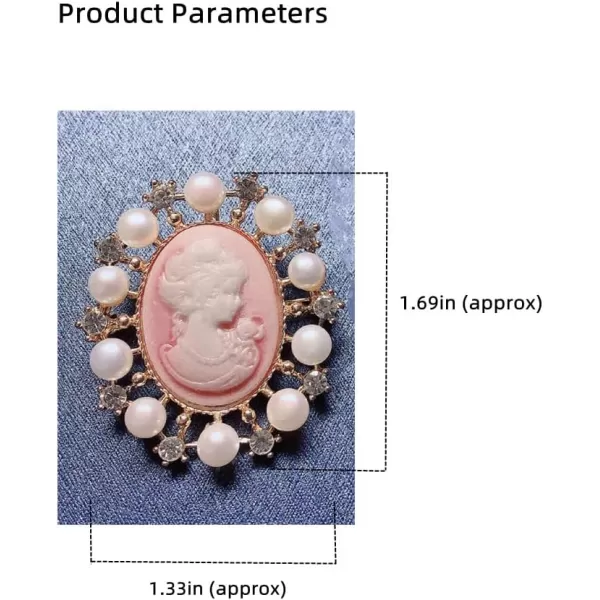 Rhinestone Pearl Cameo Brooch Pin for Women Girls Fashion Dainty Gold Plated Shell Pearls Crystal Wreath Carved Pink Victorian Lady Brooches Lapel Pins Vintage Dress Accessories Wedding Birthday Party JewelryRhinestone Pearl Cameo Brooch Pin for Women Girls Fashion Dainty Gold Plated Shell Pearls Crystal Wreath Carved Pink Victorian Lady Brooches Lapel Pins Vintage Dress Accessories Wedding Birthday Party Jewelry