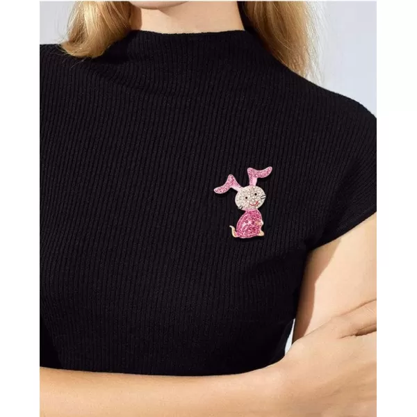 Rhinestone Pink Rabbit Animal Brooch Pin for Women Girls Teens Gold Plated Cute Crystal Cartoon Bunny Brooches Lapel Pins Lucky Decor Dress Accessories Easter Holiday Jewelry Gift for Daughter Niece PetLoverRhinestone Pink Rabbit Animal Brooch Pin for Women Girls Teens Gold Plated Cute Crystal Cartoon Bunny Brooches Lapel Pins Lucky Decor Dress Accessories Easter Holiday Jewelry Gift for Daughter Niece PetLover