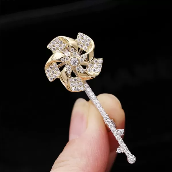 Rhinestone Windmill Brooch Pin for Women Men Fashion Crystal Delicate Lucky Fidget Lapel Pins Elegant Dress Accessories Jewelry Gift Box Wedding Birthday HolidayRhinestone Windmill Brooch Pin for Women Men Fashion Crystal Delicate Lucky Fidget Lapel Pins Elegant Dress Accessories Jewelry Gift Box Wedding Birthday Holiday