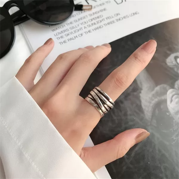 Silver Cross Ring Enhancers for Women Girls Vintage Chunky Wide Open Band Statement Engagement Knuckle Finger Rings Comfort Fit Fashion Punk Personalized Jewelry BFF Gifts IntertwinedSilver Cross Ring Enhancers for Women Girls Vintage Chunky Wide Open Band Statement Engagement Knuckle Finger Rings Comfort Fit Fashion Punk Personalized Jewelry BFF Gifts Intertwined