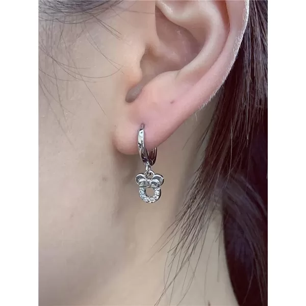 Small Mouse Dangle Hoop Earrings for Women Girls 925 Sterling Silver Cubic Zirconia Charm Animal Mice Huggie Sleeper Hoops Cartilage Hypoallergenic for Sensitive Ear Jewelry Clear CZSmall Mouse Dangle Hoop Earrings for Women Girls 925 Sterling Silver Cubic Zirconia Charm Animal Mice Huggie Sleeper Hoops Cartilage Hypoallergenic for Sensitive Ear Jewelry Clear CZ