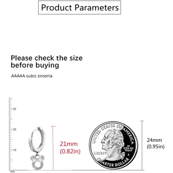 Small Mouse Dangle Hoop Earrings for Women Girls 925 Sterling Silver Cubic Zirconia Charm Animal Mice Huggie Sleeper Hoops Cartilage Hypoallergenic for Sensitive Ear Jewelry Clear CZSmall Mouse Dangle Hoop Earrings for Women Girls 925 Sterling Silver Cubic Zirconia Charm Animal Mice Huggie Sleeper Hoops Cartilage Hypoallergenic for Sensitive Ear Jewelry Clear CZ