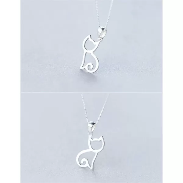 Sterling Silver Cat Necklace for Women Teen Girls Hypoallergenic Cute Animal Pet Hollow Kitten Pendant Necklaces Adjustable 18 Box Chain Dainty Jewelry for Daughter NieceSterling Silver Cat Necklace for Women Teen Girls Hypoallergenic Cute Animal Pet Hollow Kitten Pendant Necklaces Adjustable 18 Box Chain Dainty Jewelry for Daughter Niece