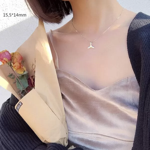 Sterling Silver Necklace with Double Mermaid Tail Pendants for Women Girls Men Delicate Personalized Polished Fish Whale Tail Pendant Dangling 18 Chain Fashion JewelrySterling Silver Necklace with Double Mermaid Tail Pendants for Women Girls Men Delicate Personalized Polished Fish Whale Tail Pendant Dangling 18 Chain Fashion Jewelry