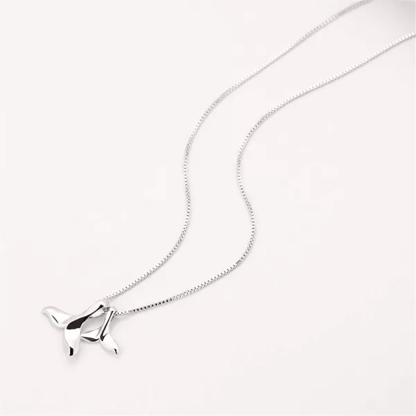 Sterling Silver Necklace with Double Mermaid Tail Pendants for Women Girls Men Delicate Personalized Polished Fish Whale Tail Pendant Dangling 18 Chain Fashion JewelrySterling Silver Necklace with Double Mermaid Tail Pendants for Women Girls Men Delicate Personalized Polished Fish Whale Tail Pendant Dangling 18 Chain Fashion Jewelry