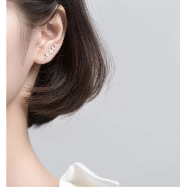 Swallow Bird Sterling Silver Earrings for Women Girls Cute Hummingbird Cuff Wrap Crawler Climber Stud Earrings Asymmetrical Brushed Animal Post Pin Delicate Piercing Ear Jewelry SilverSwallow Bird Sterling Silver Earrings for Women Girls Cute Hummingbird Cuff Wrap Crawler Climber Stud Earrings Asymmetrical Brushed Animal Post Pin Delicate Piercing Ear Jewelry Silver