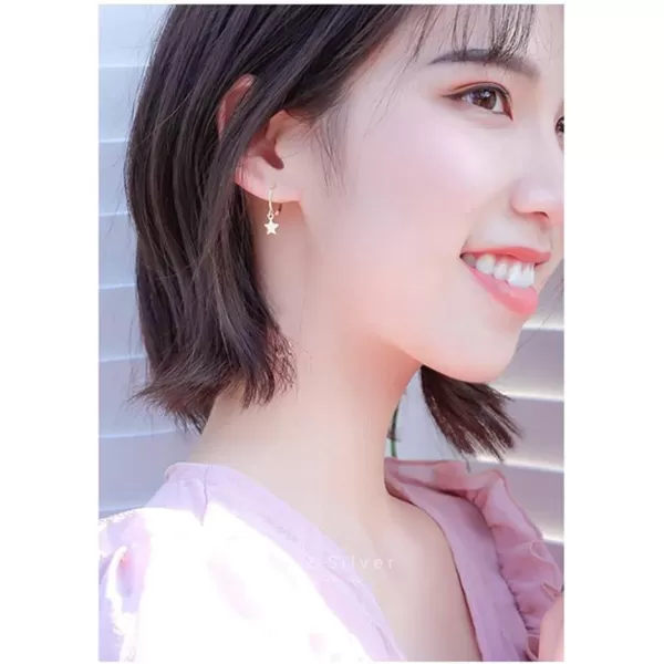 Tiny Star Dangle Sterling Silver Small Hoop Earrings for Women Teen Girls Cartilage Cute Sleeper Dainty Huggie Hoops Drop Dangle Hypoallergenic Jewelry Birthday Gifts for best Friend Rose Gold PlatedTiny Star Dangle Sterling Silver Small Hoop Earrings for Women Teen Girls Cartilage Cute Sleeper Dainty Huggie Hoops Drop Dangle Hypoallergenic Jewelry Birthday Gifts for best Friend Rose Gold Plated