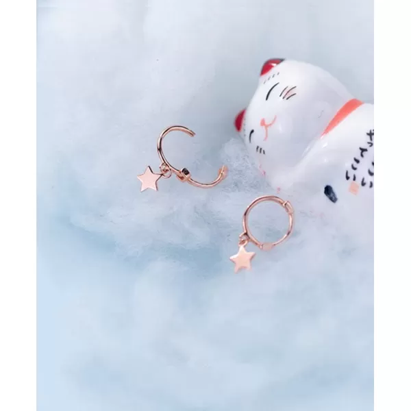 Tiny Star Dangle Sterling Silver Small Hoop Earrings for Women Teen Girls Cartilage Cute Sleeper Dainty Huggie Hoops Drop Dangle Hypoallergenic Jewelry Birthday Gifts for best Friend Rose Gold PlatedTiny Star Dangle Sterling Silver Small Hoop Earrings for Women Teen Girls Cartilage Cute Sleeper Dainty Huggie Hoops Drop Dangle Hypoallergenic Jewelry Birthday Gifts for best Friend Rose Gold Plated
