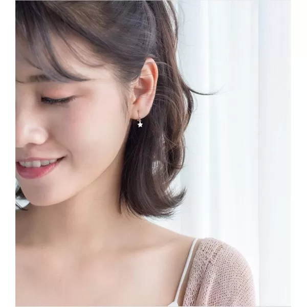 Tiny Star Dangle Sterling Silver Small Hoop Earrings for Women Teen Girls Cartilage Cute Sleeper Dainty Huggie Hoops Drop Dangle Hypoallergenic Jewelry Birthday Gifts for best Friend Rose Gold PlatedTiny Star Dangle Sterling Silver Small Hoop Earrings for Women Teen Girls Cartilage Cute Sleeper Dainty Huggie Hoops Drop Dangle Hypoallergenic Jewelry Birthday Gifts for best Friend Rose Gold Plated