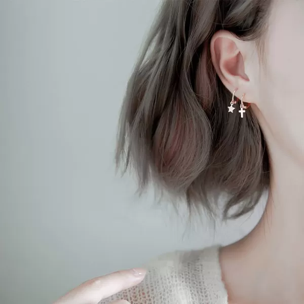 Tiny Star Dangle Sterling Silver Small Hoop Earrings for Women Teen Girls Cartilage Cute Sleeper Dainty Huggie Hoops Drop Dangle Hypoallergenic Jewelry Birthday Gifts for best Friend Rose Gold PlatedTiny Star Dangle Sterling Silver Small Hoop Earrings for Women Teen Girls Cartilage Cute Sleeper Dainty Huggie Hoops Drop Dangle Hypoallergenic Jewelry Birthday Gifts for best Friend Rose Gold Plated