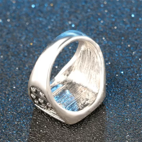 Unisex King Princess Crown Signet Statement Ring for Women Men Silver Plated Square Wide Band Finger Rings Cross Star Engraved Comfort Fit Personalized Jewelry Gifts for Father Brother Sister Size 9Unisex King Princess Crown Signet Statement Ring for Women Men Silver Plated Square Wide Band Finger Rings Cross Star Engraved Comfort Fit Personalized Jewelry Gifts for Father Brother Sister Size 9