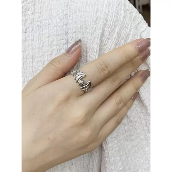 Vintage Bat Ring for Women Girls Men Silvery Hammered Halloween Statement Adjustable Expandable Animal Statement Open Band Rings Comfort Fit Retro Cosplay Party Holiday Jewelry GiftVintage Bat Ring for Women Girls Men Silvery Hammered Halloween Statement Adjustable Expandable Animal Statement Open Band Rings Comfort Fit Retro Cosplay Party Holiday Jewelry Gift