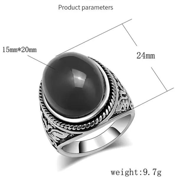 Vintage Black CZ Lucky Statement Ring for Women Girls Unisex Silver Plated Titanium Steel Crystal Imitation Obsidian Amulet Wide Band Finger Rings Comfort Fit Retro Boho Birthday Cocktail Party Jewelry Size 8Vintage Black CZ Lucky Statement Ring for Women Girls Unisex Silver Plated Titanium Steel Crystal Imitation Obsidian Amulet Wide Band Finger Rings Comfort Fit Retro Boho Birthday Cocktail Party Jewelry Size 8
