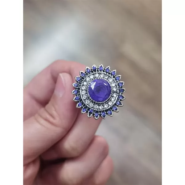 Vintage Blue Sunflower Statement Ring for Women Girls Antique Round CZ Crystal Evil Eye Protection Adjustable Expandable Open Wrap Wedding Cocktail Party Rings Comfort Fit Art Deco JewelryVintage Blue Sunflower Statement Ring for Women Girls Antique Round CZ Crystal Evil Eye Protection Adjustable Expandable Open Wrap Wedding Cocktail Party Rings Comfort Fit Art Deco Jewelry