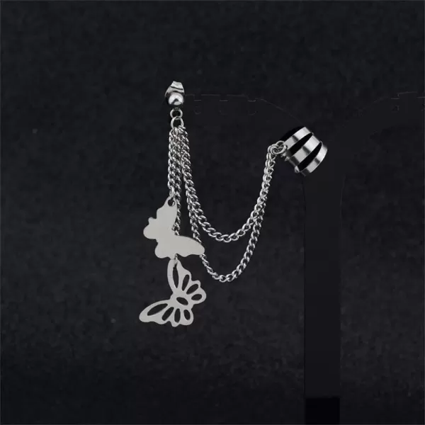 Vintage Butterfly Tassel Ear Cuff Cartilage Crawler Climber Earring for Women Girls Men Stainless Steel Small Hoop Wrap Vine Clip on Butterflies Ball Bead Stud Post Layered Chain Drop Fashion Y2K Jewelry 1 PieceVintage Butterfly Tassel Ear Cuff Cartilage Crawler Climber Earring for Women Girls Men Stainless Steel Small Hoop Wrap Vine Clip on Butterflies Ball Bead Stud Post Layered Chain Drop Fashion Y2K Jewelry 1 Piece