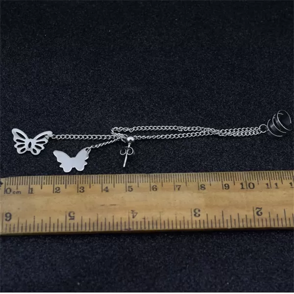 Vintage Butterfly Tassel Ear Cuff Cartilage Crawler Climber Earring for Women Girls Men Stainless Steel Small Hoop Wrap Vine Clip on Butterflies Ball Bead Stud Post Layered Chain Drop Fashion Y2K Jewelry 1 PieceVintage Butterfly Tassel Ear Cuff Cartilage Crawler Climber Earring for Women Girls Men Stainless Steel Small Hoop Wrap Vine Clip on Butterflies Ball Bead Stud Post Layered Chain Drop Fashion Y2K Jewelry 1 Piece