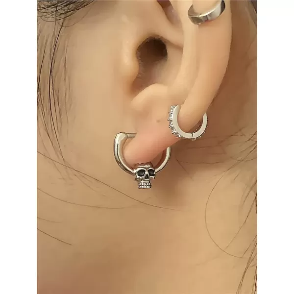 Vintage Skull 16G Stainless Steel Piercing Nose Ring Septum Hinged Segment Daith Small Hoop for Women Girls Tiny Cartilage Conch Tragus Stud Earring 5mm Hypoallergenic Body Pierced Jewelry 1 PCSVintage Skull 16G Stainless Steel Piercing Nose Ring Septum Hinged Segment Daith Small Hoop for Women Girls Tiny Cartilage Conch Tragus Stud Earring 5mm Hypoallergenic Body Pierced Jewelry 1 PCS