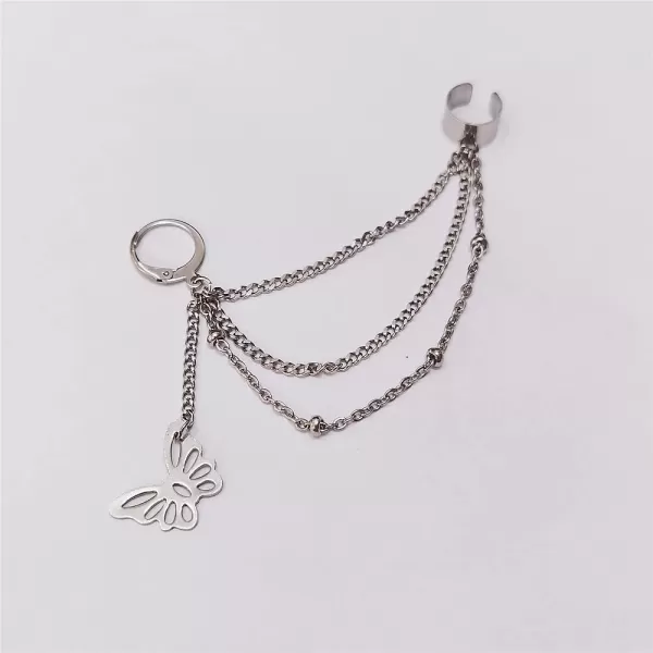 Vintage Tassel Dangle Ear Cuff Crawler Climber Earring for Women Girls Stainless Steel Cartilage Small Hoop Wrap Vine Clip on Layered Chain Drop Fashion Lightweight Comfy Jewelry 1 Piece ButterflyVintage Tassel Dangle Ear Cuff Crawler Climber Earring for Women Girls Stainless Steel Cartilage Small Hoop Wrap Vine Clip on Layered Chain Drop Fashion Lightweight Comfy Jewelry 1 Piece Butterfly
