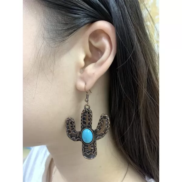 Vintage Turquoise Cactus Dangle Earrings for Women Girls Texture Plant Blue Birthstone Long Charms Statement Drop Dangling Hook Stud Boho Retro Lightweight Birthday Holiday Jewelry GiftsVintage Turquoise Cactus Dangle Earrings for Women Girls Texture Plant Blue Birthstone Long Charms Statement Drop Dangling Hook Stud Boho Retro Lightweight Birthday Holiday Jewelry Gifts