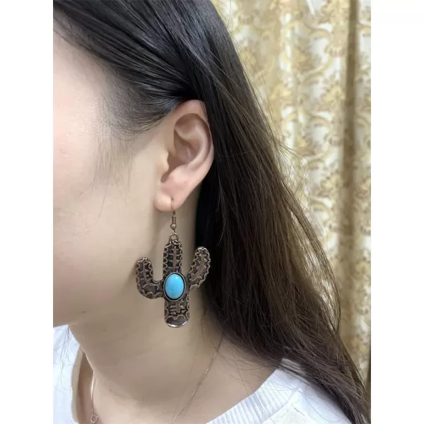 Vintage Turquoise Cactus Dangle Earrings for Women Girls Texture Plant Blue Birthstone Long Charms Statement Drop Dangling Hook Stud Boho Retro Lightweight Birthday Holiday Jewelry GiftsVintage Turquoise Cactus Dangle Earrings for Women Girls Texture Plant Blue Birthstone Long Charms Statement Drop Dangling Hook Stud Boho Retro Lightweight Birthday Holiday Jewelry Gifts