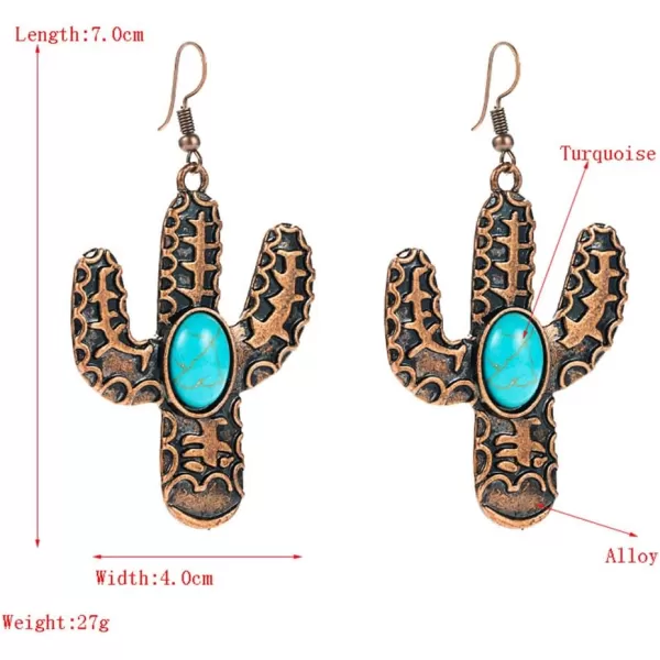 Vintage Turquoise Cactus Dangle Earrings for Women Girls Texture Plant Blue Birthstone Long Charms Statement Drop Dangling Hook Stud Boho Retro Lightweight Birthday Holiday Jewelry GiftsVintage Turquoise Cactus Dangle Earrings for Women Girls Texture Plant Blue Birthstone Long Charms Statement Drop Dangling Hook Stud Boho Retro Lightweight Birthday Holiday Jewelry Gifts