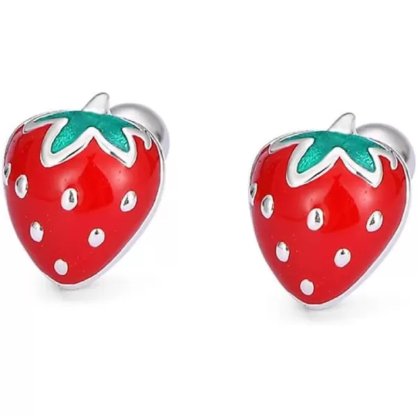 20g Dainty Strawberry Fruits Stud Earrings 925 Sterling Silver Hypoallergenic Small Stud Cartilage Earring for Women Girls Red Green Enamel Ball Screw Back Piercing Jewelry Cute Gifts Birthday Christmas20g Dainty Strawberry Fruits Stud Earrings 925 Sterling Silver Hypoallergenic Small Stud Cartilage Earring for Women Girls Red Green Enamel Ball Screw Back Piercing Jewelry Cute Gifts Birthday Christmas