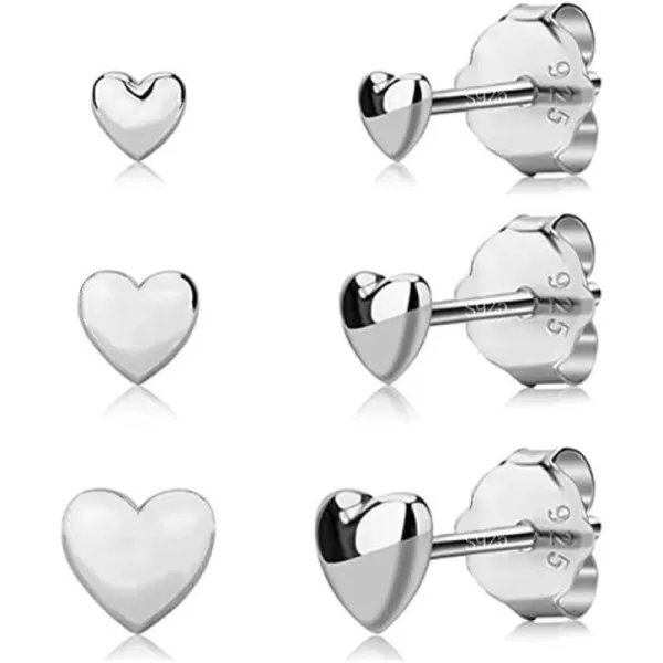 3 Pairs Tiny Love Heart Stud Earrings Sterling Silver Set for Women Girls Cute Cartilage 20g Studs Tragus Sleeper Post Pin Hypoallergenic Piercing Body Jewelry Christmas Valentines Day Birthday Gifts3 Pairs Tiny Love Heart Stud Earrings Sterling Silver Set for Women Girls Cute Cartilage 20g Studs Tragus Sleeper Post Pin Hypoallergenic Piercing Body Jewelry Christmas Valentines Day Birthday Gifts