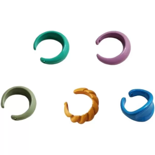 Acrylic Ear Cuff Cartilage Small Hoop Earrings 5 Pcs Set for Women Girls Hypoallergenic Colorful Resin Minimalist Non Piercing Edge Wrap Retro Cute Y2K Jewelry Gift for Petite GirlAcrylic Ear Cuff Cartilage Small Hoop Earrings 5 Pcs Set for Women Girls Hypoallergenic Colorful Resin Minimalist Non Piercing Edge Wrap Retro Cute Y2K Jewelry Gift for Petite Girl