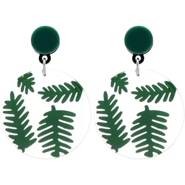 Acrylic Round Leaf Dangle Earrings for Women Girls Retro Resin Transparent Pressed Green Palm Disc Drop Dangling Circle Stud Earring Delicate Birthday Wedding Party Y2K JewelryAcrylic Round Leaf Dangle Earrings for Women Girls Retro Resin Transparent Pressed Green Palm Disc Drop Dangling Circle Stud Earring Delicate Birthday Wedding Party Y2K Jewelry