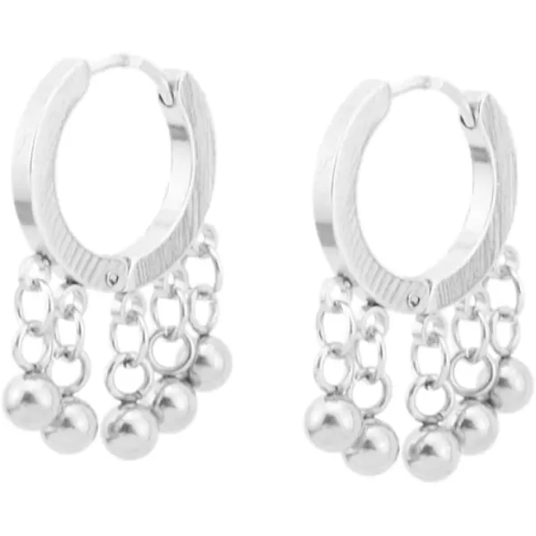 Boho Ball Bead Tassel Drop Dangle Small Hoop Earrings for Women Girls Stainless Steel Unisex Huggie Hoops Hypoallergenic Bohemian Unique Jewelry 12mmBoho Ball Bead Tassel Drop Dangle Small Hoop Earrings for Women Girls Stainless Steel Unisex Huggie Hoops Hypoallergenic Bohemian Unique Jewelry 12mm