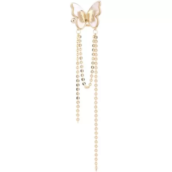 Butterfly Tassel Danlge Cuff Cartilage Earring for Women Girls Hypoallergenic Non Piercing Ear Gold Plated Shell Pearl Insect Chain Drop Dangling Open Small Hoop Beaded Wrap Fashion Dainty Jewelry 1 PCButterfly Tassel Danlge Cuff Cartilage Earring for Women Girls Hypoallergenic Non Piercing Ear Gold Plated Shell Pearl Insect Chain Drop Dangling Open Small Hoop Beaded Wrap Fashion Dainty Jewelry 1 PC