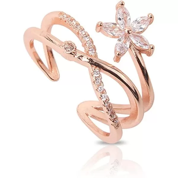 CZ Flower Engagement Ring for Women Girls Statement Rhinestone Daisy Plumeria Layer Overlap Open Band Rings Comfort Fit Wedding Promise Birthday Christmas Jewelry Gift for Bridal Sister Friend Size78CZ Flower Engagement Ring for Women Girls Statement Rhinestone Daisy Plumeria Layer Overlap Open Band Rings Comfort Fit Wedding Promise Birthday Christmas Jewelry Gift for Bridal Sister Friend Size78