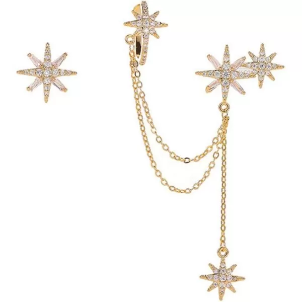 CZ Star Ear Cuff Tassel Stud Earrings for Women Girls Sterling Silver Post Pin Cubic Zirconia Charms Asymmetrical Huggie Star Small Hoop Cartilage Climber Crawler Wrap Dangle Drop EarringCZ Star Ear Cuff Tassel Stud Earrings for Women Girls Sterling Silver Post Pin Cubic Zirconia Charms Asymmetrical Huggie Star Small Hoop Cartilage Climber Crawler Wrap Dangle Drop Earring