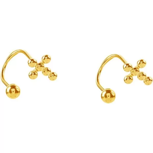 Cross Half Small Piercing Hoop 3mm Ball Stud Earrings for Women Girls 925 Sterling Silver Tiny Ear Cuff Cartilage Tragus Daith Curved 20G Barbell Daith Rook Earring 18G Body Ring Jewelry Gold PlatedCross Half Small Piercing Hoop 3mm Ball Stud Earrings for Women Girls 925 Sterling Silver Tiny Ear Cuff Cartilage Tragus Daith Curved 20G Barbell Daith Rook Earring 18G Body Ring Jewelry Gold Plated